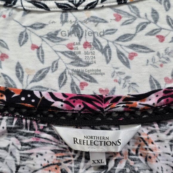 Top Women 2X Lot of 2 AE In Every Story Northern Reflections Floral Soft Cottage - Picture 4 of 16